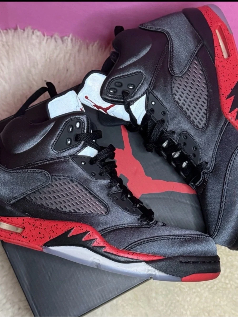 Air Jordan Retro 5 Black and Red Men's Basketball Sneakers 2018